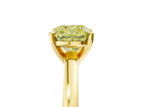 Yellow gold Fancy Yellow Cushion  Solitaire Diamond Engagement Ring with Four-Prong Setting on a Classic Band_8