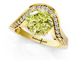 Yellow gold Fancy Yellow Cushion  Solitaire Diamond Engagement Ring with Pave Band and Four-Prong Setting_47