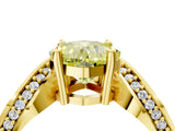 Yellow gold Fancy Yellow Cushion  Solitaire Diamond Engagement Ring with Pave Band and Four-Prong Setting_50