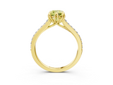 Yellow gold Fancy Yellow Cushion  Solitaire Diamond Engagement Ring with Pave Band and Six-Prong Setting_23