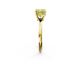 Yellow gold Fancy Yellow Cushion  Solitaire Diamond Ring with 4-Prong Setting on a Classic Band_5