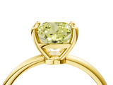 Yellow gold Fancy Yellow Cushion  Solitaire Diamond Ring with 4-Prong Setting on a Classic Band_7
