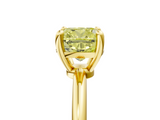 Yellow gold Fancy Yellow Cushion  Solitaire Diamond Ring with 4-Prong Setting on a Classic Band_8