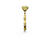 Yellow gold Fancy Yellow Cushion  Solitaire Diamond Ring with Bamboo Band and Four-Prong Setting_58