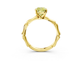Yellow gold Fancy Yellow Cushion  Solitaire Diamond Ring with Bamboo Band and Four-Prong Setting_59