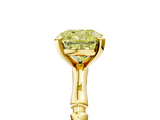 Yellow gold Fancy Yellow Cushion  Solitaire Diamond Ring with Bamboo Band and Four-Prong Setting_61