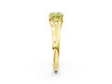 Yellow gold Fancy Yellow Cushion  Solitaire Diamond Ring with Cathedral Band and Four-Prong Setting_68
