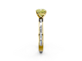 Yellow gold Fancy Yellow Cushion  Solitaire Diamond Ring with Channel-Set Baguette Band and Four-Prong Setting_87