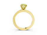Yellow gold Fancy Yellow Cushion  Solitaire Diamond Ring with Channel-Set Baguette Band and Four-Prong Setting_88