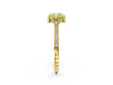 Yellow gold Fancy Yellow Cushion  Solitaire Diamond Ring with Channel Set Band and Bezel Prong Setting_63