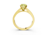 Yellow gold Fancy Yellow Cushion  Solitaire Diamond Ring with Channel-Set Band and Four-Prong Setting_6