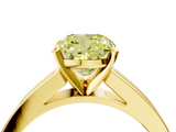 Yellow gold Fancy Yellow Cushion  Solitaire Diamond Ring with Channel-Set Band and Four-Prong Setting_7