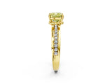 Yellow gold Fancy Yellow Cushion  Solitaire Diamond Ring with Channel Set Band and Six-Prong Setting_49