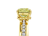 Yellow gold Fancy Yellow Cushion  Solitaire Diamond Ring with Channel Set Band and Six-Prong Setting_52
