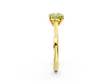 Yellow gold Fancy Yellow Cushion  Solitaire Diamond Ring with Four-Prong Setting and Classic Band_5