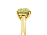 Yellow gold Fancy Yellow Cushion  Solitaire Diamond Ring with Four-Prong Setting and Classic Band_8