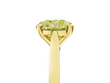 Yellow gold Fancy Yellow Cushion  Solitaire Diamond Ring with Four-Prong Setting and Tapered Band 1