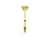 Yellow gold Fancy Yellow Cushion  Solitaire Diamond Ring with Four-Prong Setting and Tapered Band 4