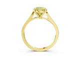 Yellow gold Fancy Yellow Cushion  Solitaire Diamond Ring with Four-Prong Setting and Tapered Band 5