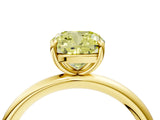 Yellow gold Fancy Yellow Cushion  Solitaire Diamond Ring with Four-Prong Setting on a Plain Band_36