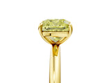 Yellow gold Fancy Yellow Cushion  Solitaire Diamond Ring with Four-Prong Setting on a Plain Band_37