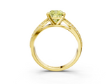 Yellow gold Fancy Yellow Cushion  Solitaire Diamond Ring with Milgrain Pavé Band and Four-Prong Setting_23