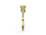 Yellow gold Fancy Yellow Cushion  Solitaire Diamond Ring with Pavé Band and Four-Prong Setting_86