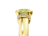Yellow gold Fancy Yellow Cushion  Solitaire Diamond Ring with Pave Band and Six-Prong Setting_37