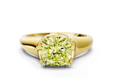 Yellow gold Fancy Yellow Cushion  Solitaire Diamond Ring with Six-Prong Cathedral Setting_32