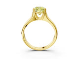 Yellow gold Fancy Yellow Cushion  Solitaire Diamond Ring with Six-Prong Cathedral Setting_35