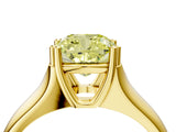 Yellow gold Fancy Yellow Cushion  Solitaire Diamond Ring with Six-Prong Cathedral Setting_36