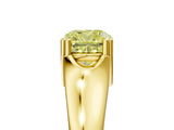 Yellow gold Fancy Yellow Cushion  Solitaire Diamond Ring with Six-Prong Cathedral Setting_37
