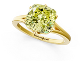 Yellow gold Fancy Yellow Cushion  Solitaire Diamond Ring with Six-Prong Setting and Tapered Band_18