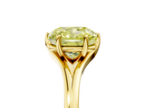 Yellow gold Fancy Yellow Cushion  Solitaire Diamond Ring with Six-Prong Setting and Tapered Band_22