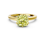 Yellow gold Fancy Yellow Cushion  Solitaire Diamond Ring with Six-Prong Setting on a Classic Band_3