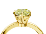 Yellow gold Fancy Yellow Cushion  Solitaire Diamond Ring with Six-Prong Setting on a Classic Band_7