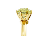 Yellow gold Fancy Yellow Cushion  Solitaire Diamond Ring with Six-Prong Setting on a Classic Band_8