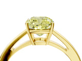 Yellow gold Fancy Yellow Cushion  Solitaire Diamond Ring with Split Shank and Four-Prong Setting_16