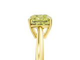 Yellow gold Fancy Yellow Cushion  Solitaire Diamond Ring with Split Shank and Four-Prong Setting_17