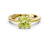 Yellow gold Fancy Yellow Cushion  Solitaire Diamond Ring with Split Shank and Four-Prong Setting_20