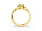 Yellow gold Fancy Yellow Cushion  Solitaire Diamond Ring with Split Shank and Prong Setting_44
