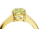 Yellow gold Fancy Yellow Cushion  Solitaire Diamond Ring with Tapered Band and Four-Prong Setting_53