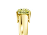 Yellow gold Fancy Yellow Cushion  Solitaire Diamond Ring with Tapered Band and Four-Prong Setting_54