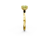 Yellow gold Fancy Yellow Cushion  Solitaire Diamond Ring with Thin Band and Four-Prong Setting_5