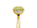 Yellow gold Fancy Yellow Cushion  Solitaire Diamond Ring with a Classic Band and Four-Prong Setting 1