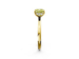 Yellow gold Fancy Yellow Cushion  Solitaire Diamond Ring with a Classic Band and Four-Prong Setting 4