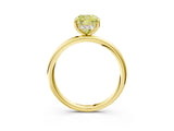Yellow gold Fancy Yellow Cushion  Solitaire Diamond Ring with a Classic Band and Four-Prong Setting 5