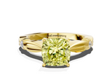 Yellow gold Fancy Yellow Cushion  Solitaire Diamond Twisted Band with Four-Prong Setting_64
