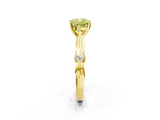 Yellow gold Fancy Yellow Cushion  Solitaire Diamond Twisted Band with Four-Prong Setting_65