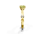 Yellow gold Fancy Yellow Cushion  Solitaire Diamond Twisted Band with Four-Prong Setting_66